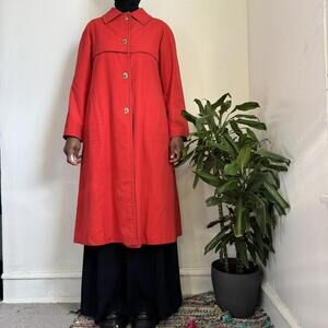 Vintage 60s Bonnie Cashin Canvas A-line Coat in red size 12